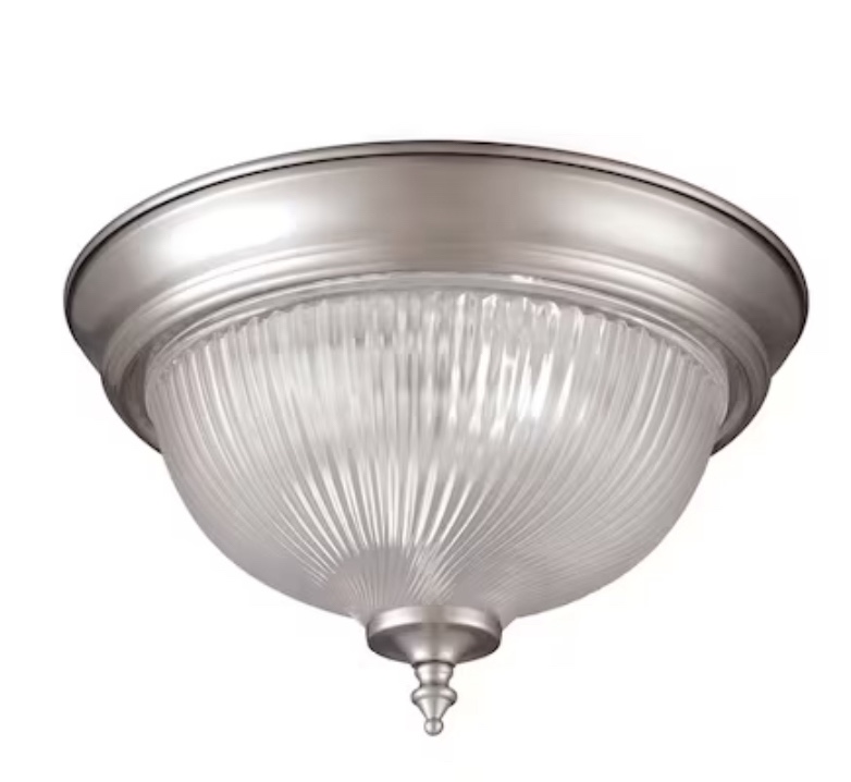 Project Source 1-Light 11-in Brushed Nickel Led, Flush Mount Light