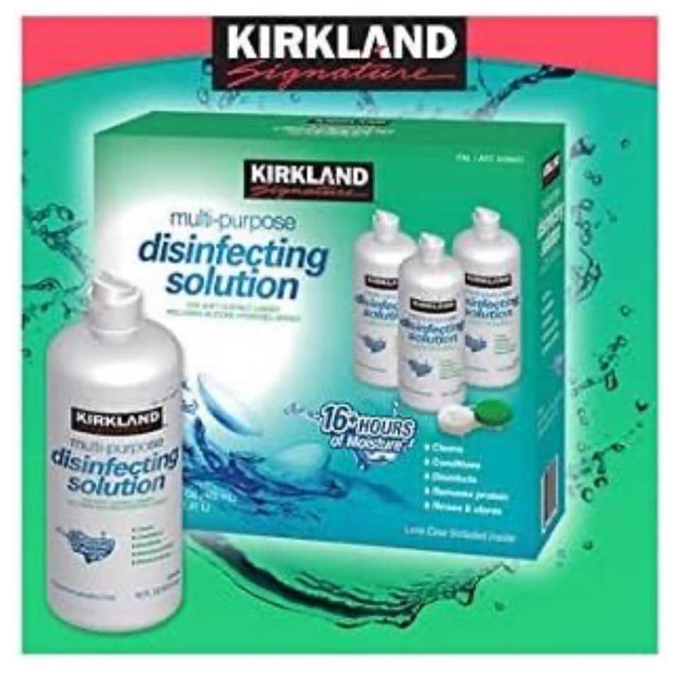 Kirkland Signature Multi-Purpose Sterile Solution for Any Soft Contact Lens, 16 Fl Oz (Pack of 3)
