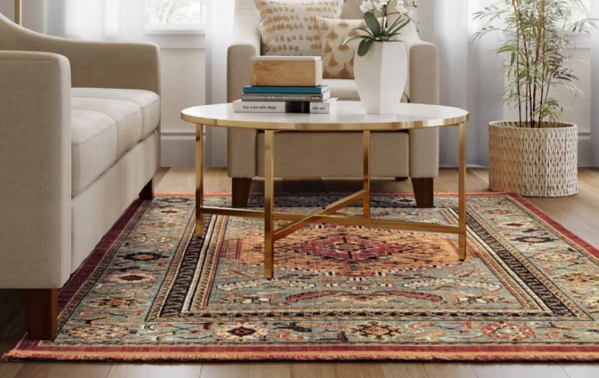 Floral Woven Rug Rust/Green - Threshold™