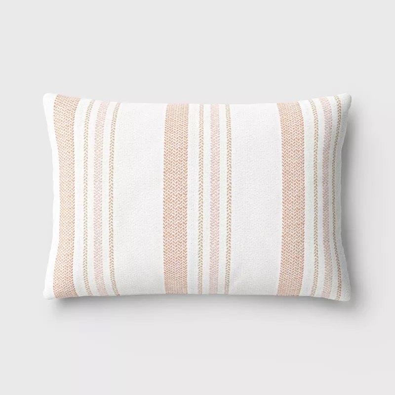 Textured Yarn Dyed Cotton Terracotta Lumbar Throw Pillow - Room Essentials™