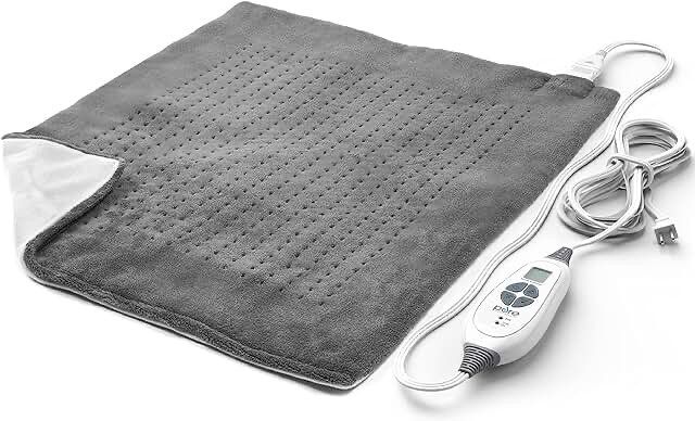 Pure Enrichment PureRelief with 6 Heat Settings and Auto Shut-off XXL Extra Wide Heating Pad - 20"x24"- Charcoal Gray