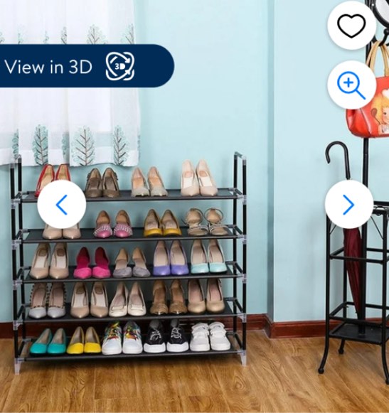 5 Tiers Shoe Storage Rack Tower Cabinet Organizer, 25 Pairs, for Entryway, Hallway and Closet Space Saving Storage and Organization