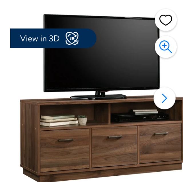 Mainstays 3-Door TV Stand Console for TVs up to 50", Walnut Finish