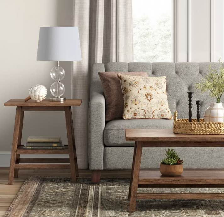 Haverhill Wood End Table Weathered Brown - Threshold™
