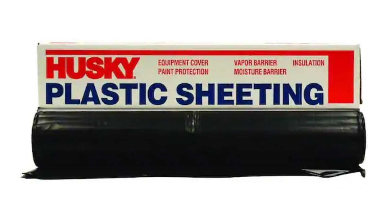 Husky 8 ft. x 100 ft. Black 4 mil Plastic Sheeting