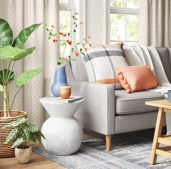 Severna Ceramic Accent Table White - Threshold™: Modern Bell-Shaped, No Assembly Required