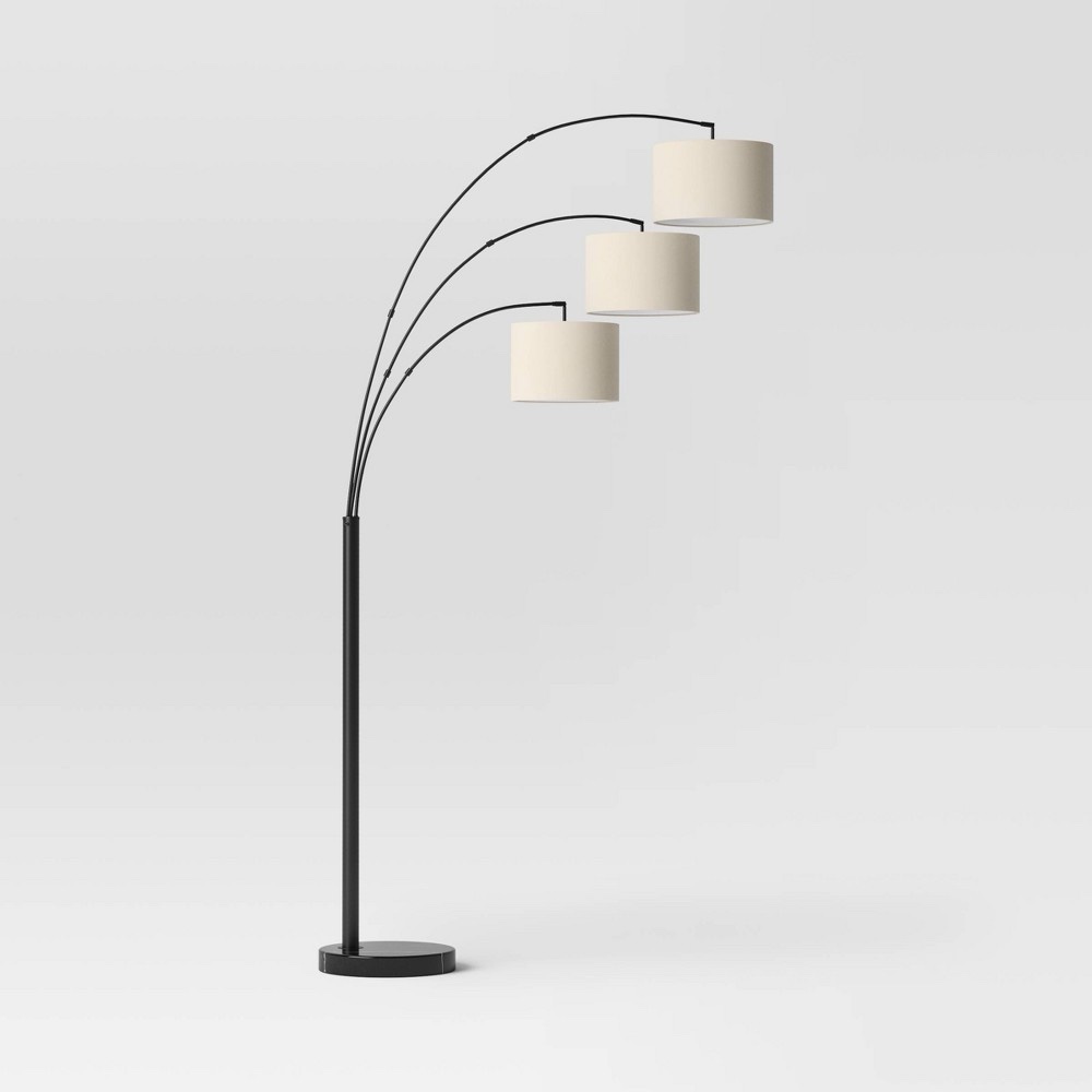 82"x56" Avenal 3-Head Shaded Arc Floor Lamp Black - Threshold™