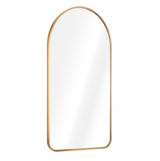 Full Length Golden Arch Framed Mirror - Wall-Mounted Mirror with Gold Aluminum Alloy Frame