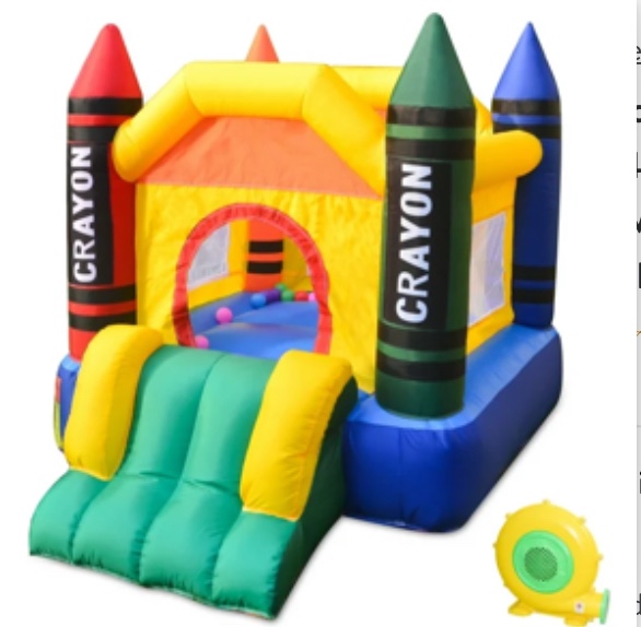 Dvreugde Bounce House 6x4.7x4.6ft Colorful Bouncy Castle with Slide & Blower Inflatable Bouncer