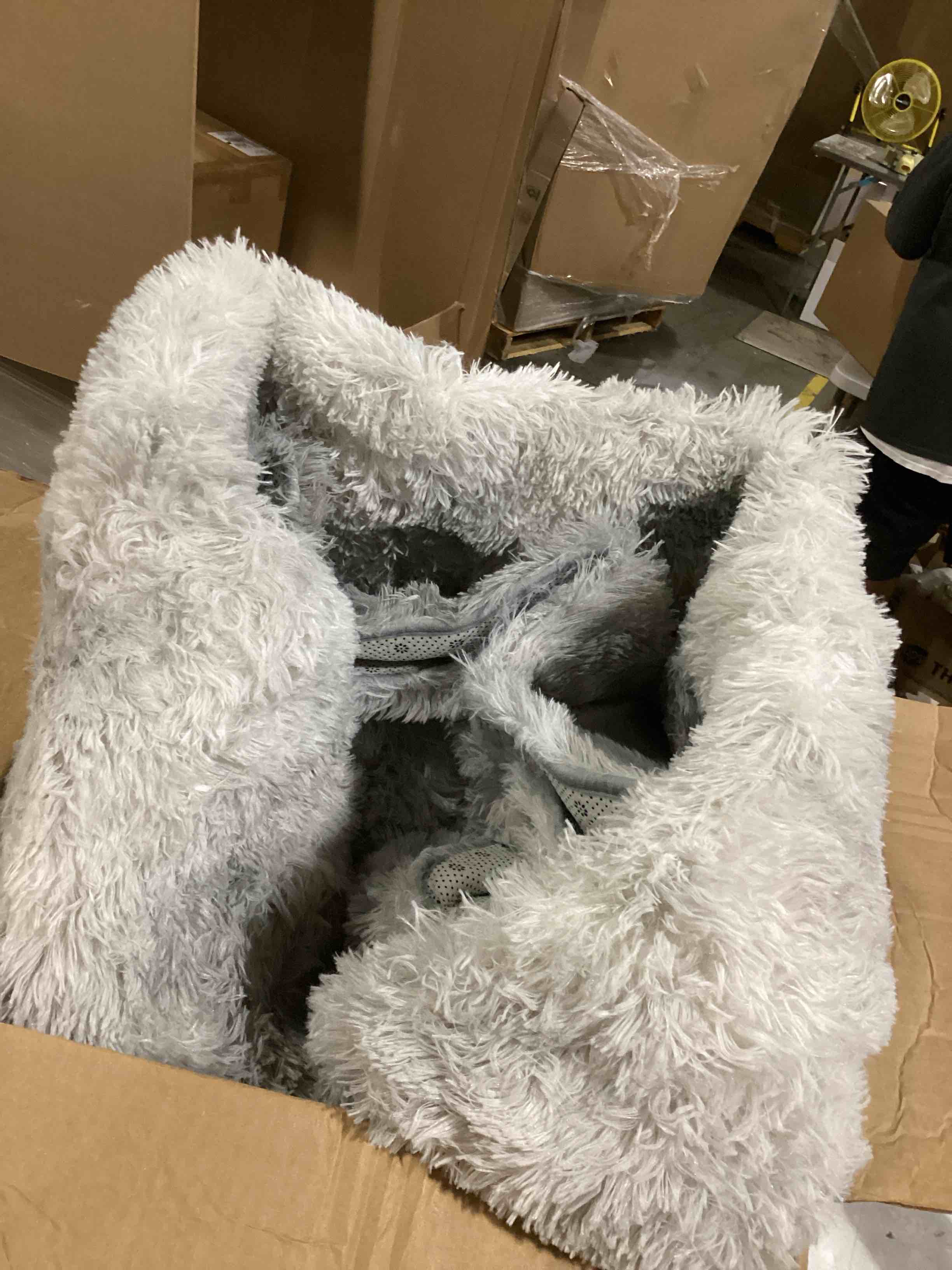 Andency 8x10 Shag Area Rug for Living Room, TieDyed Light Grey Soft