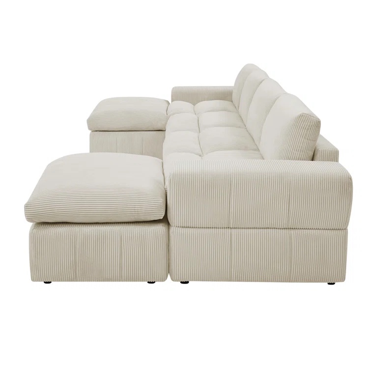 ((INCOMPLETE))Tondreau 6 - Piece Corduroy Sectional