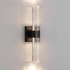 15.7 in. 1-Light Black Dimmable Sconce Wall Lighting with Crystal Bubble Glass Shade