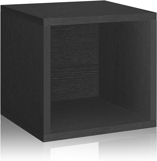 Storage Cabinet: Way Basics Eco Modular Storage Cube Black Wood Grain