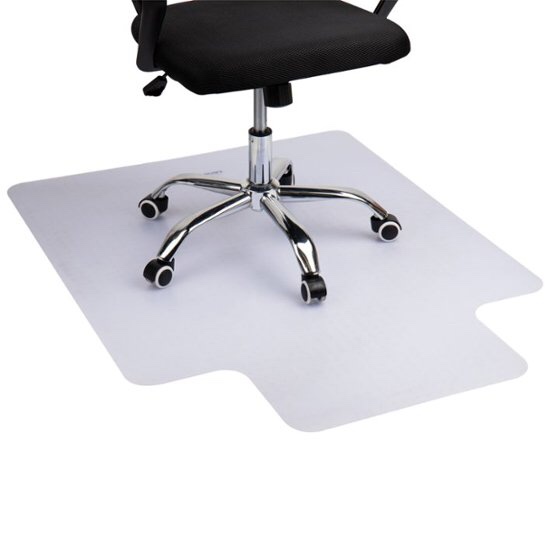 Mind Reader - Office Chair Mat for Carpet, Under Desk Protector, Carpet Grips, Rolling, PVC, 47.5"L x 35.5"W x 0.125"H - Clear 