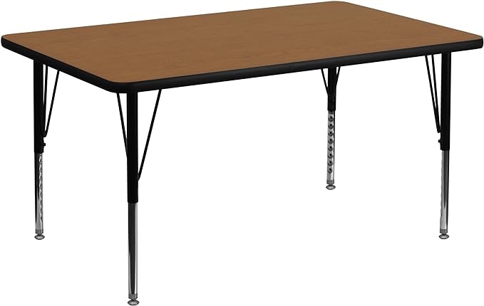 Flash Furniture 36''W x 72''L Rectangular Oak/Gray Thermal Reversible Laminate Activity Table Top