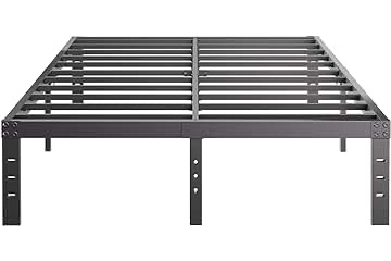 COMASACH 18 Inch Tall Metal California King Bed Frame with Maximum Storage, Heavy Duty Dural Steel Slat Reinforced Platform Bed Frames, Noise Free California King 18 INCH