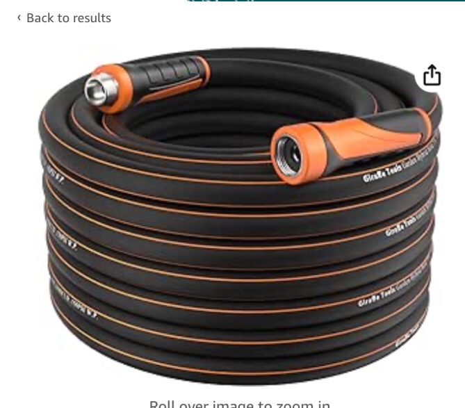 Giraffe Tools Garden Hose 75ft x 5/8", Water Hose Heavy Duty, Flexible, Lightweight Hybrid Hose with Swivel Grip Handle, Male to Female Fittings