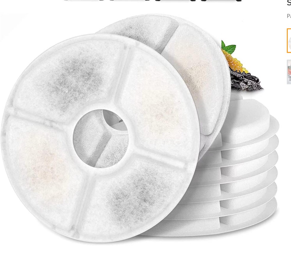 Cat Water Fountain Filters, 12 Pieces Set Pack of 8 Replacement Filter Fit for 81oz/2.4LCat Pet Fountain, 3 Filtration System with 4 Pre-Filter Sponges