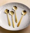 Gold-Plated Flower Spoons, Set Of 4