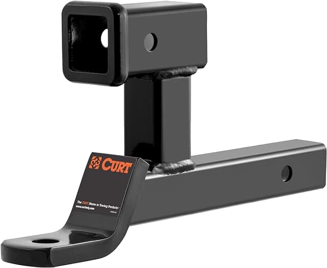 CURT 45810 Multi-Use Trailer Hitch Ball Mount with Extra 2-Inch Receiver, Fits 2-Inch Receiver, 7,500 lbs. GTW, 1-Inch Ball Hole, 2-Inch Drop
