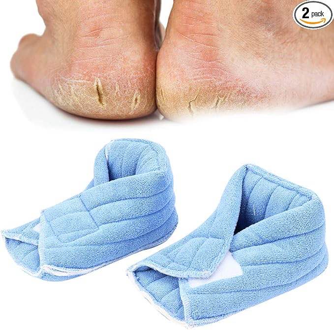 Wchiuoe 2Pcs Heel Protectors, Heel Protectors For Pressure Sores Foot Heel Support Anti-Decubitus Foot Ankle Warm Cover For Elderly Bed Nursing Care for Keeping Warm & Relieve Bed Sores