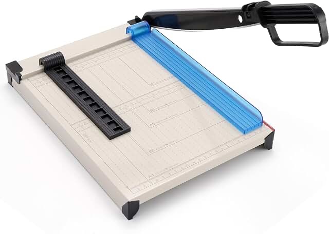 Paper Cutter, Paper Slicer with Safety Guard and Blade Lock, 12" Cut Length Guillotine Paper Cutter with 16 Sheet Capacity, Paper Cutters and Trimmers for Cardstock Cardboard Vinyl Crafts & Photo