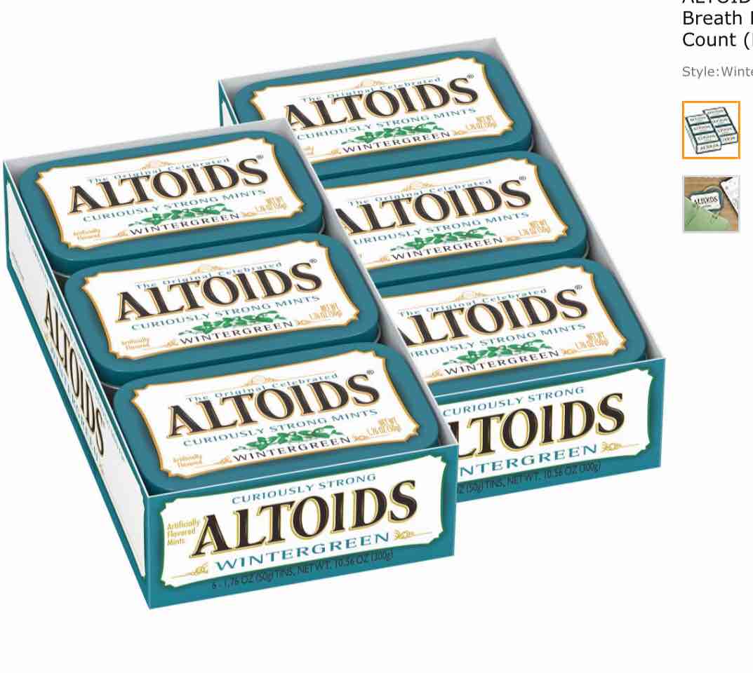 ALTOIDS--Curiously Strong Peppermint Mints--Peppermint Flavored Powerful Mints--Freshen Breath--12-1.76oz. Resealable, Pocket-Sized Tins
