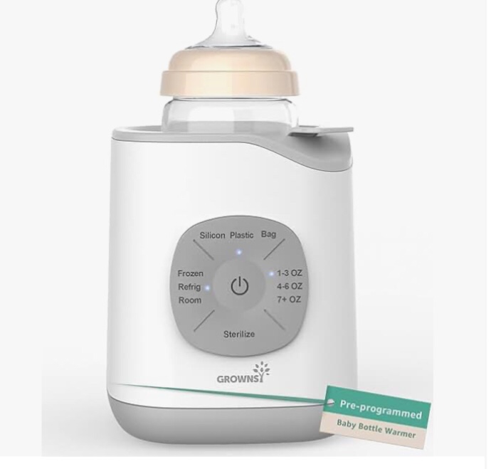 Bottle Warmer, GROWNSY Baby Bottle Warmer Fast for Breastmilk & Formula, Accurate Temperature Control, Milk Warmer for All Bottles with Thaw, Sterilizing, Keep Warm, Heat Food