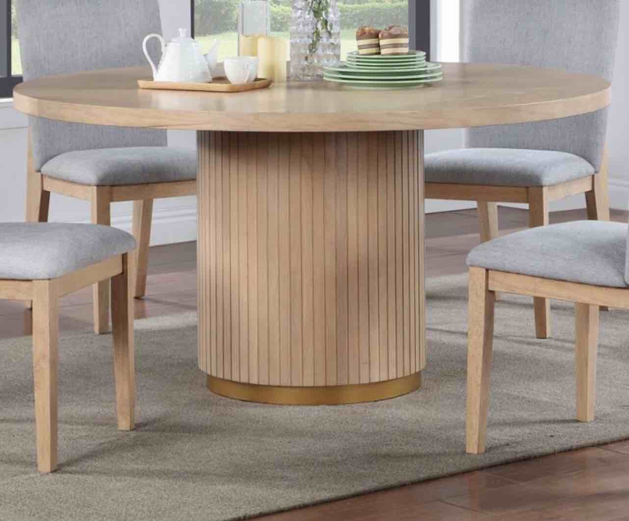 LILOLA HOME - CASPIAN OAK FINISH DINING TABLE BASE- 30030