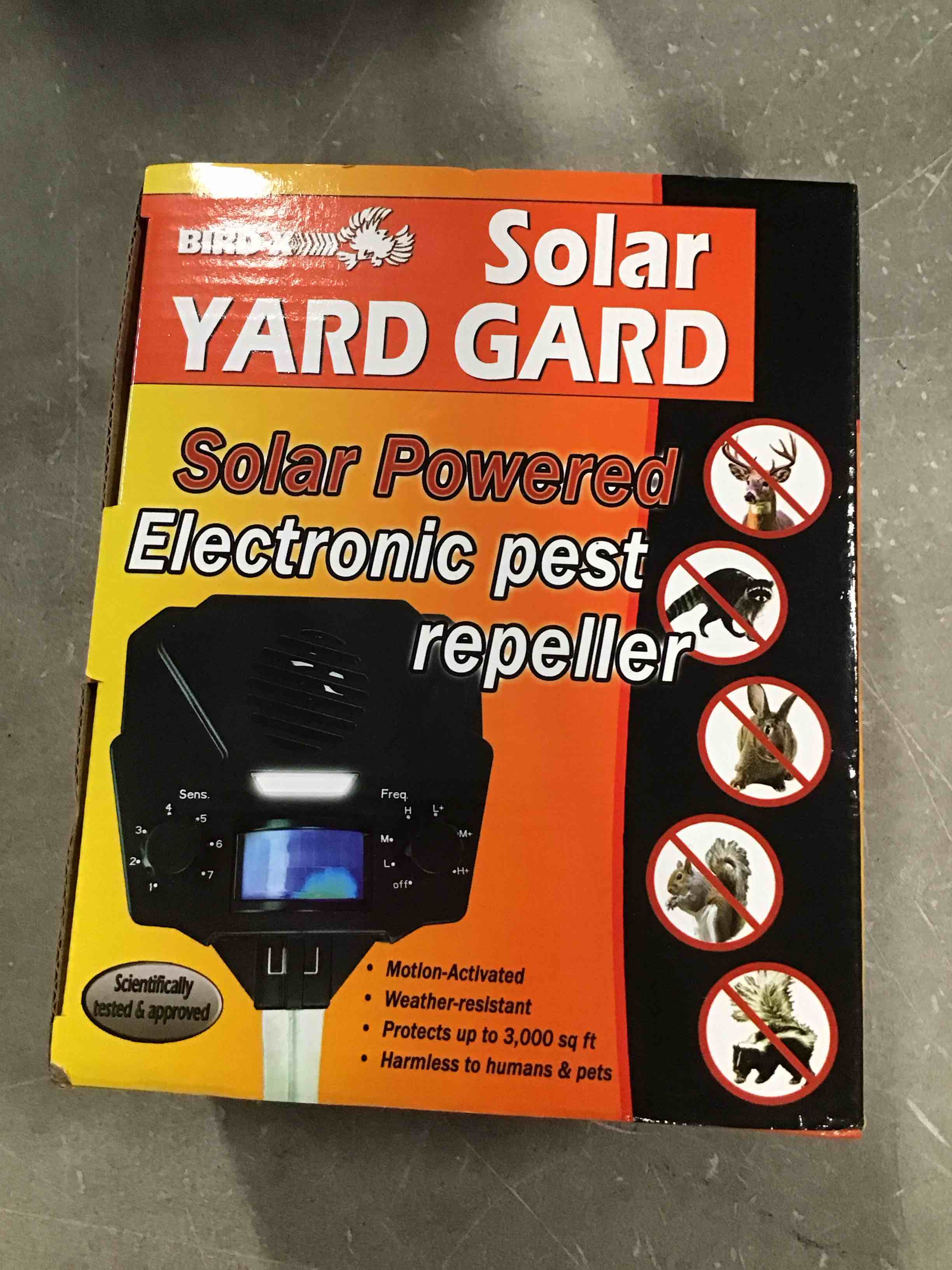 BirdX Solar Yard Gard, Ultrasonic and SolarPowered Animal Decoy