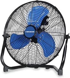 KEN BROWN 14 Inch High Velocity Floor Fan 3-Speed 360° Adjustable Tilting Powerful Airflow for Home,Residential Use, Blue 14 Inch Floor Fan Blue