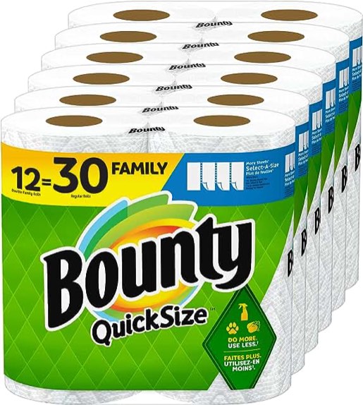 Bounty Select-a-Size Paper Towels 12 Double Rolls White