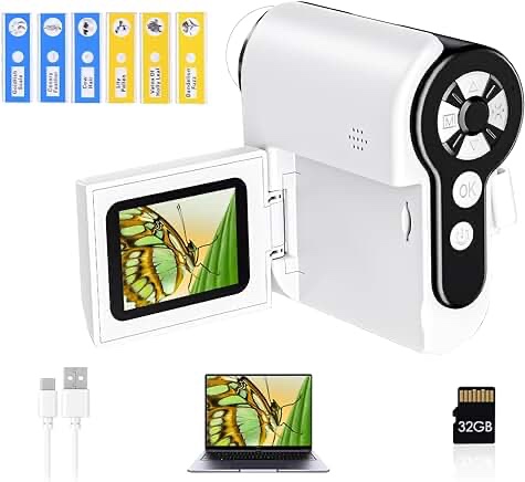 Barchrons Kids Microscope - 1000X Digital Magnifier With 2'' LCD Screen For Science Exploration