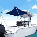 TeBaisea Boat T-Top Sun Shade Kit Boat Canopy, Boat Cover with Stainless Steel Telescopic Rod Foldable, UV-Proof 1200D High-Tech Polyester Fiber, Anti-Ultraviolet Dark Blue(47"×59"×47") Size1:A=47" B=59" C=47"