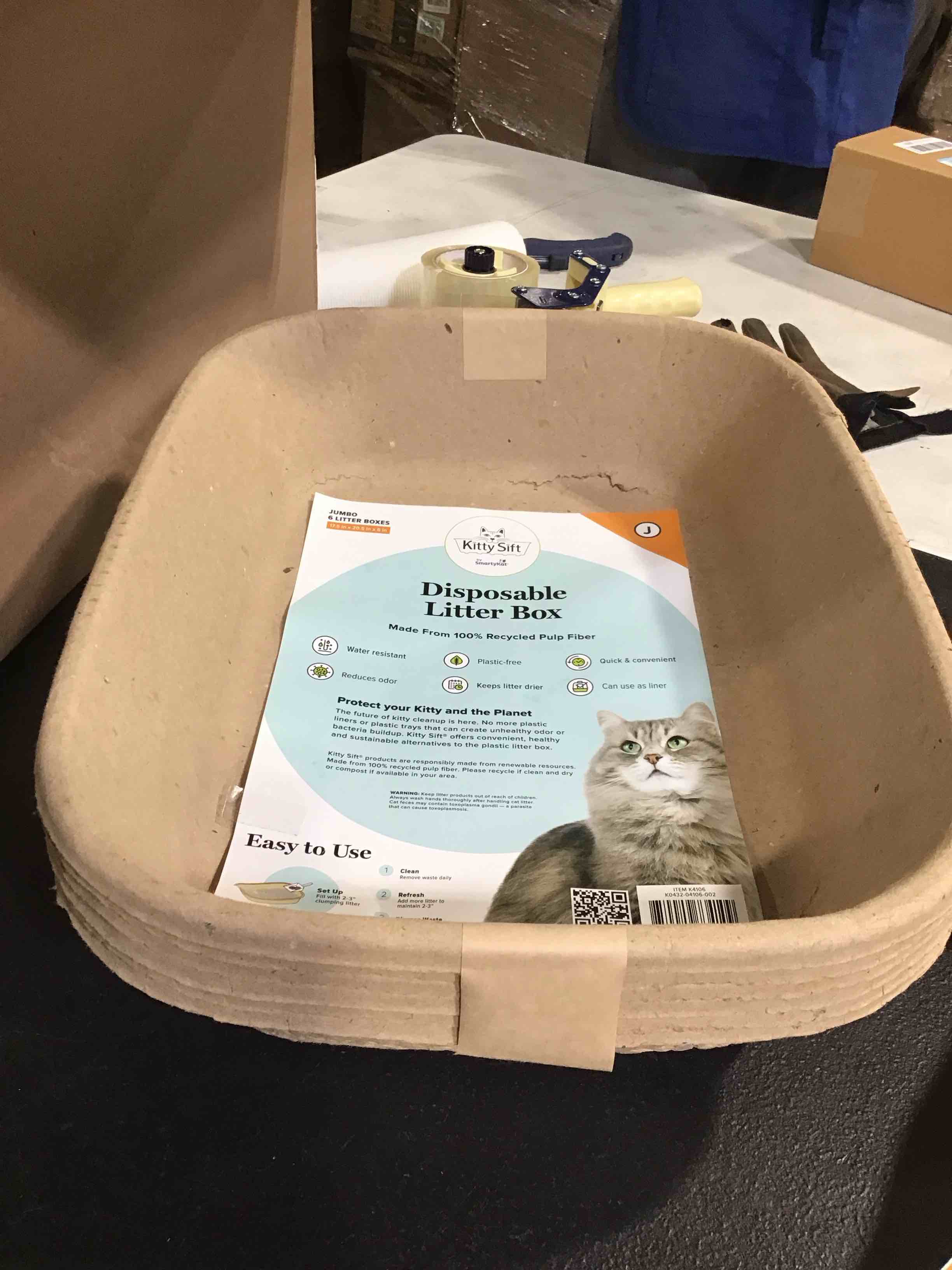 Kitty Sift (6Pack) Disposable Cat Litter Box, Sustainable, Clean