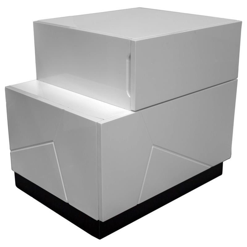 Best master popular wood left facing bedroom nightstand in white/black