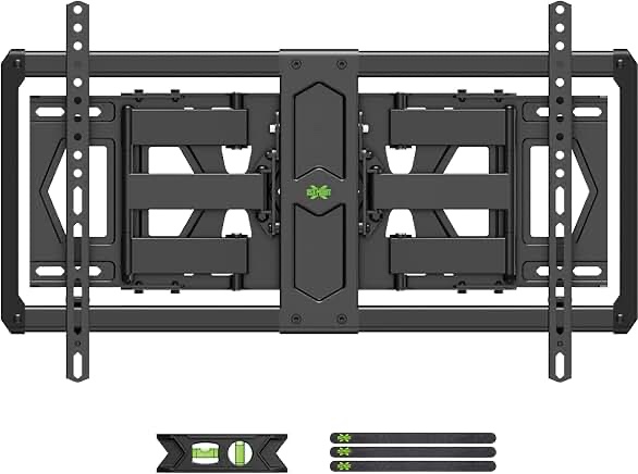 USX MOUNT Upgrade Ultra-Slim Full Motion TV Wall Mount for 37-90 inch Flat Screen/LED/4K TV, TV Mount Dual Swivel Articulating Tilt 6 Arms, Max VESA 600x400mm, Fits 8" 16" 24" Studs, Loads 120 lbs