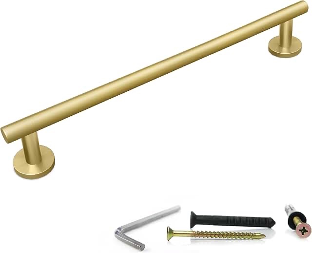 SAYONEYES 18 Inch Brushed Gold Towel Bar for Bathroom Wall – Premium Grade SUS304 Stainless Steel Towel Rack Wall Mounted – Single Layer Towel Holder for Bathroom, Kitchen, Bedroom