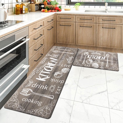 (MAY BE INCOMPLETE) Anti-Fatigue Non-Skid Kitchen Mat (Set of 2)