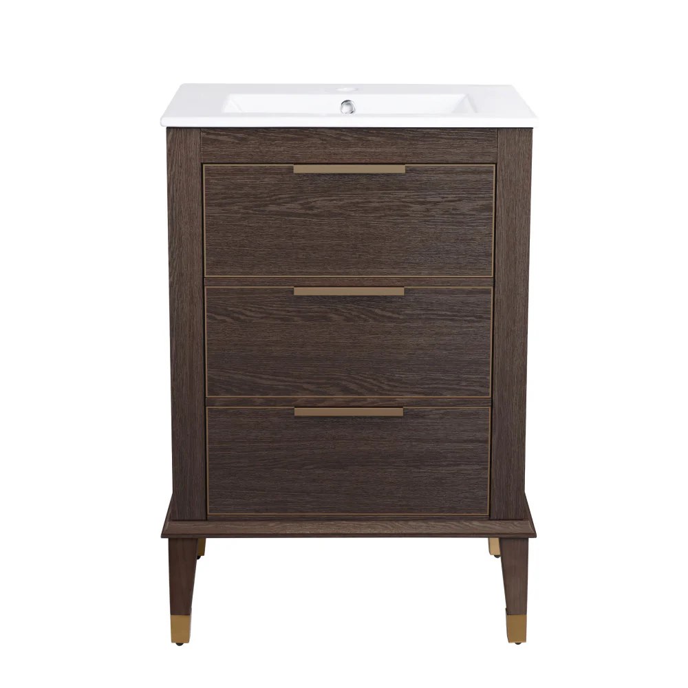 (STAND ONLY, NO SINK) Hugo 24" Bathroom Vanity in Walnut