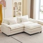 ((INCOMPLETE BOX 2 OF 2 )) Arale 86'' Wide Comfy Cloud Couch Sectional Loveseat Sofa with Ottoman