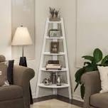 Tisha 63" H x 26.5" W Corner Five Tier Ladder Bookcase