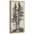 Twin Trees in Nature Illustration Modern Art