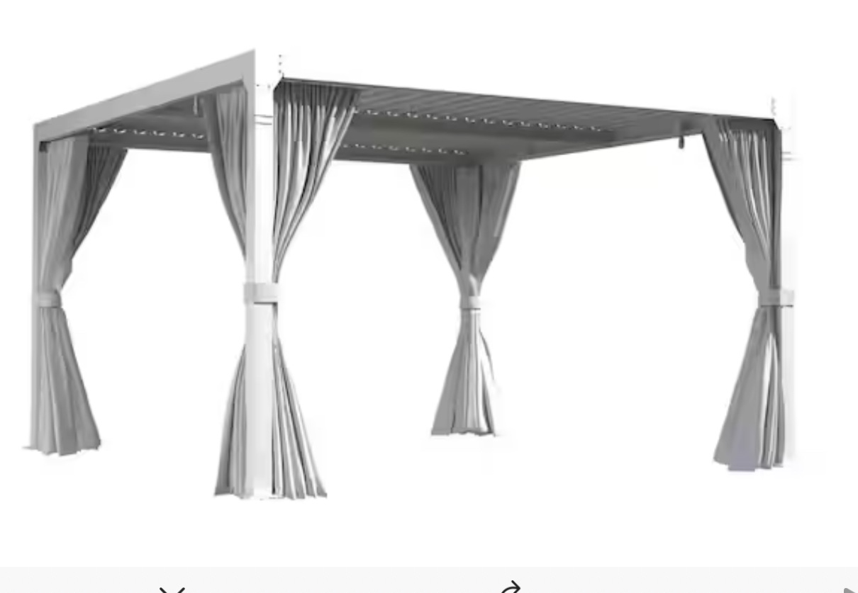 ((INCOMPLETE)) 10 ft. x 12 ft. Outdoor Louvered Gazebo with Adjustable Aluminum Rainproof Roof, White