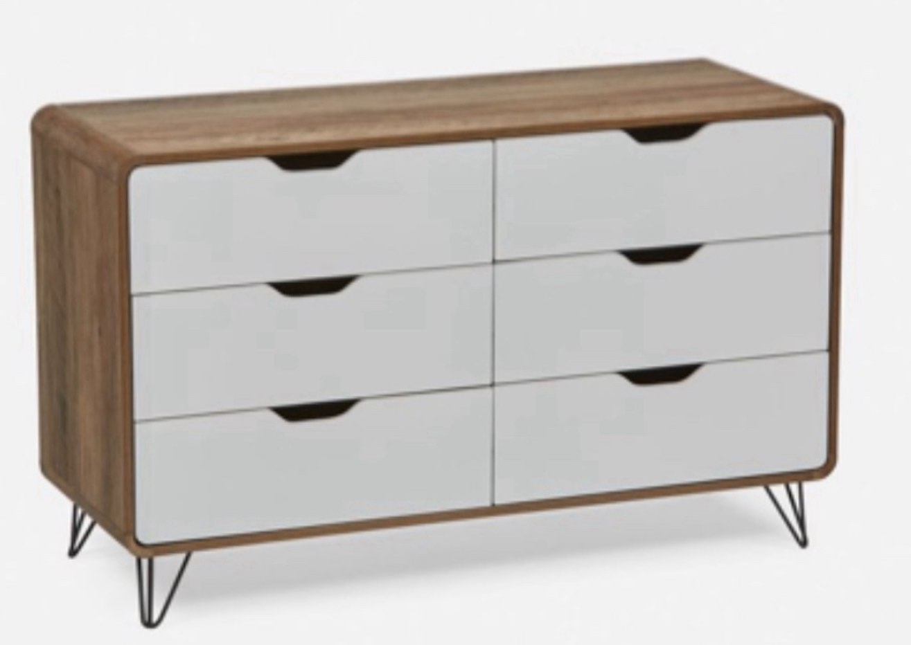 ( incomplete box 2of2 ) ( similar style different ) Structube Suzanna 6-Drawer Chest in White