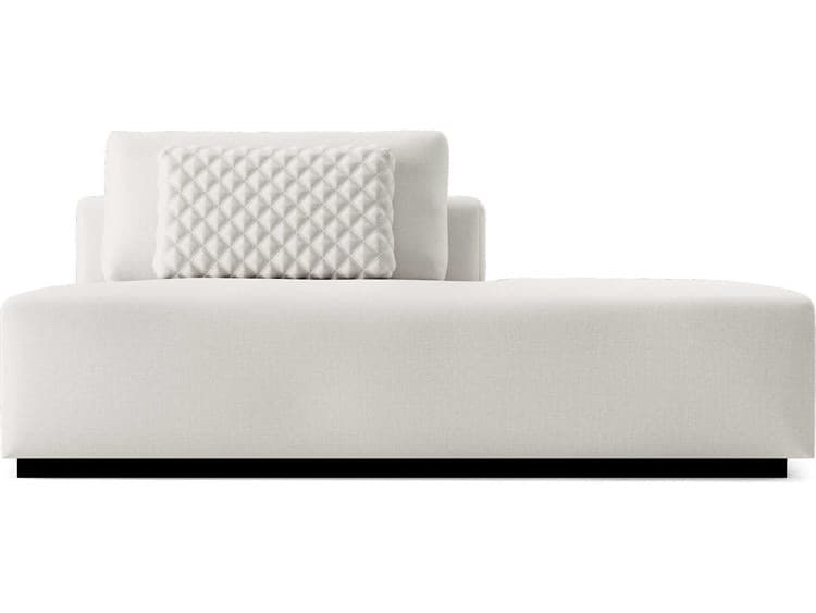 ModLuxe Siena Chalk Fabric White Upholstered Right Facing End Unit
