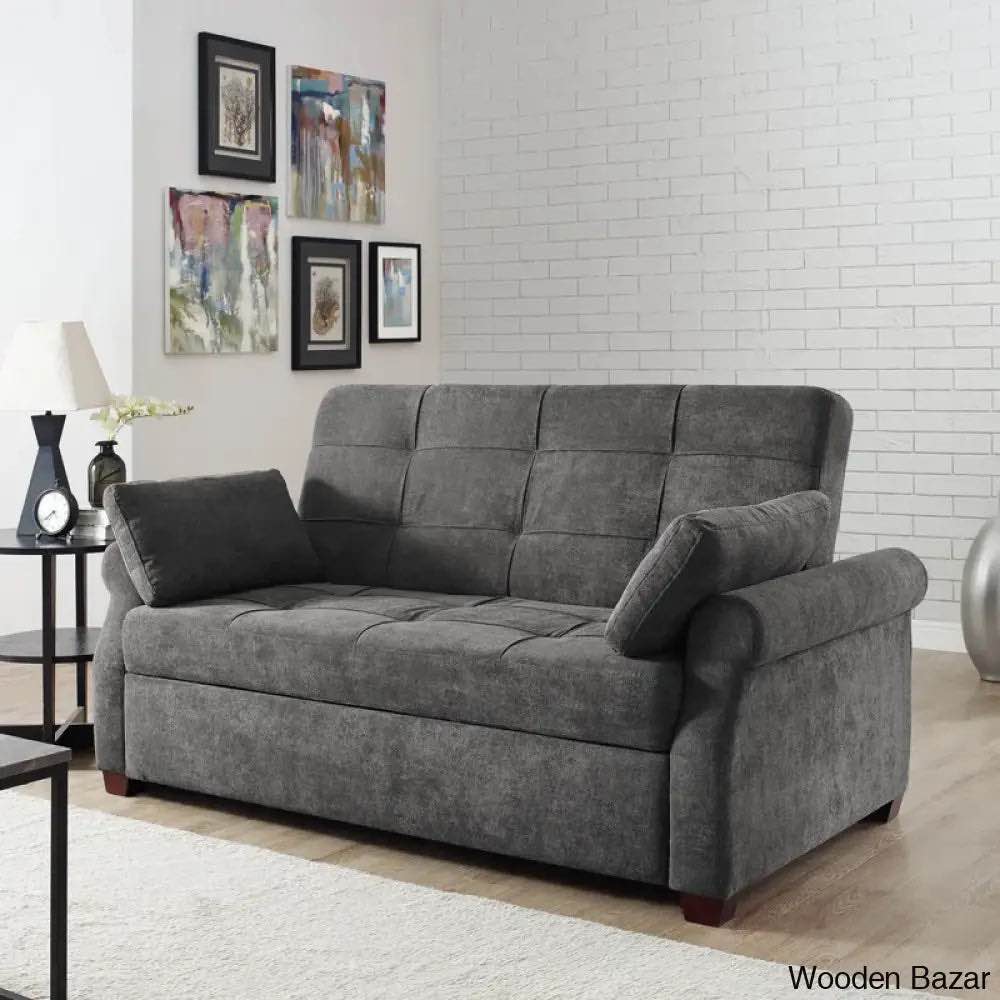Serta Sabrina 72.6'' Queen Rolled Arm Tufted Back Convertible Sleeper Sofa With Cushions