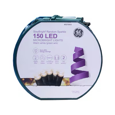 GE Random Sparkle 150-Count 43.4-ft Sparkling Clear LED Plug-In ...