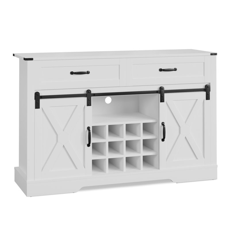 Gabbey 52" Coffee Wine Bar Cabinet with Sliding Barn Door