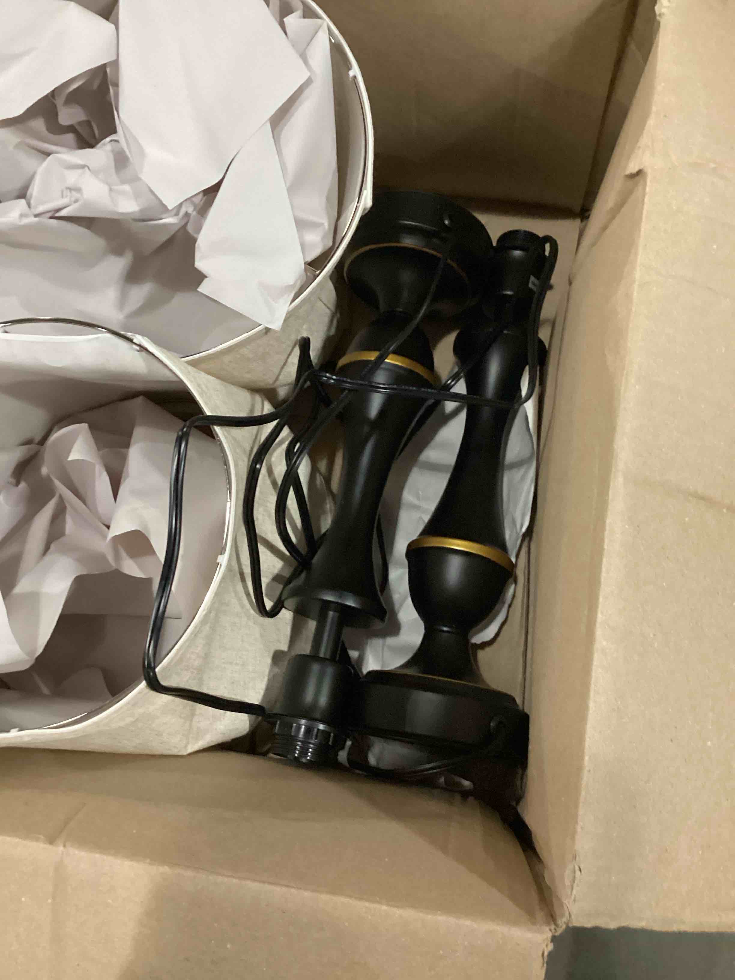 Black Metal Table Lamp Set with 3-Way Touch control and USB A&C